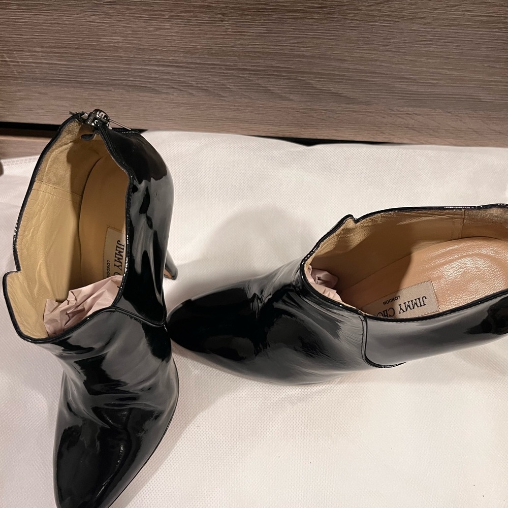 Jimmy Choo patent ankle boots
